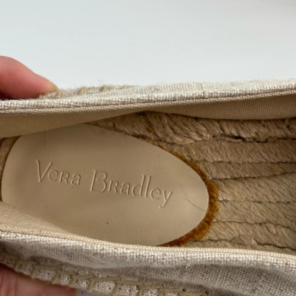 Vera Bradley floral espadrille flats 10 Dune beige tan coastal comfort beach